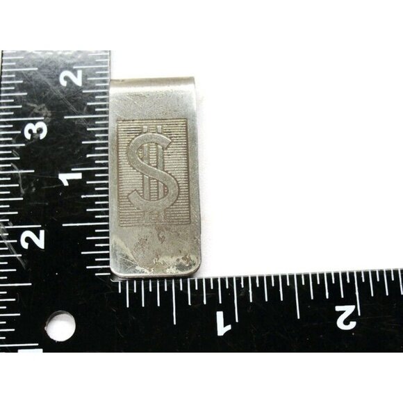 Dollar $ Sign Money Clip Stainless Steel Wallet Credit Card Cash Vintage Wear - Picture 4 of 6